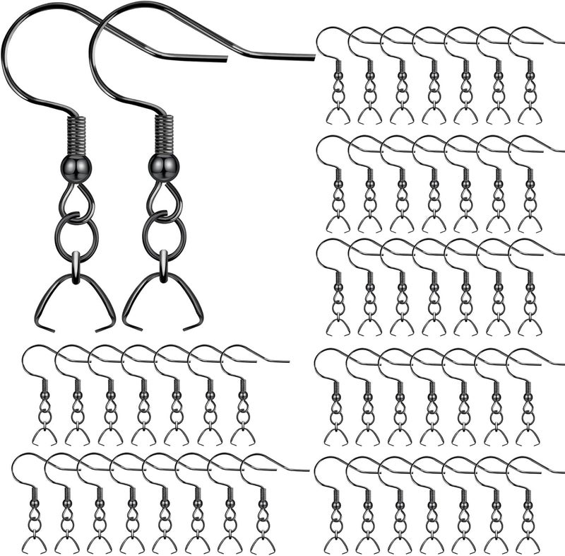MENKEY Earring Hooks 50PCS/25Pairs, Stainless Steel Ear Wires Fish Hooks, Hypo-allergenic Jewelry Findings Parts for DIY Jewelry Making - Image 1